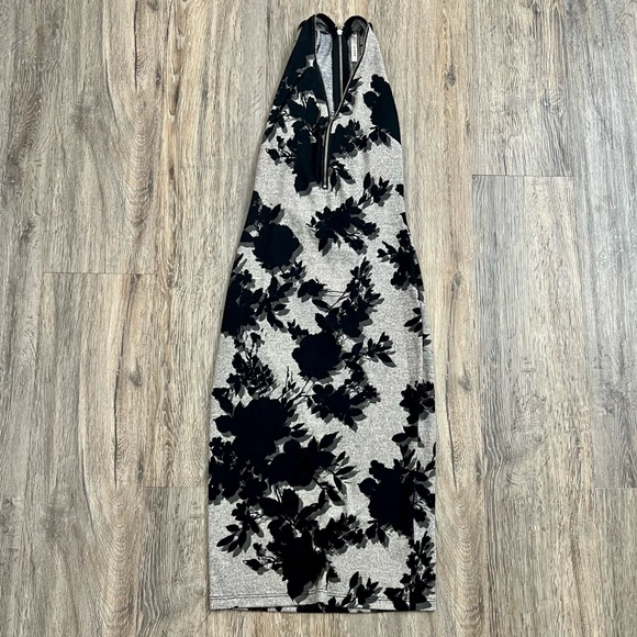 Black and Grey Floral cocktail dress size Small - Picture 7 of 10
